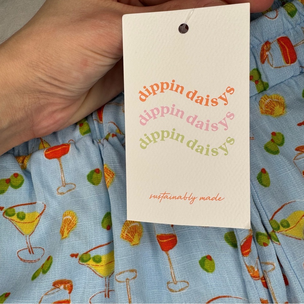 Dippin Daisy’s Blue Cocktail Print Wide Leg Pants Size Small NWT - Picture 6 of 8